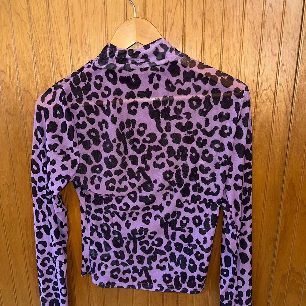 Revolve Leopard Print Women's Mesh Top